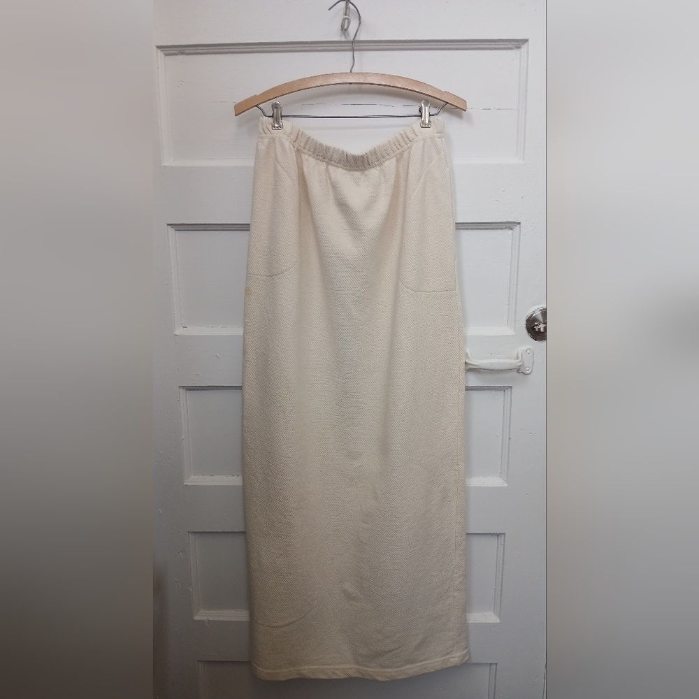 Vintage One Way Design Cream Textured Skirt